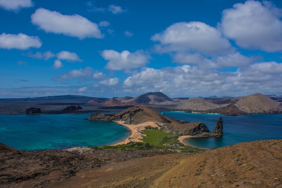 The view from the highest point of Bartolome Island.