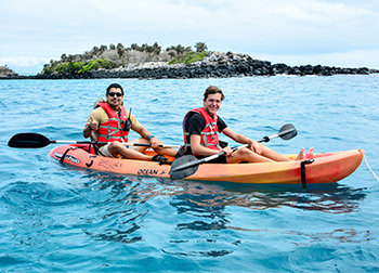 Practice kayaking through our Eastern Galapagos Itinerary.