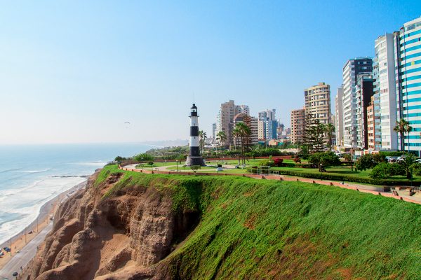 Miraflores' cliffs in Lima, Peru
